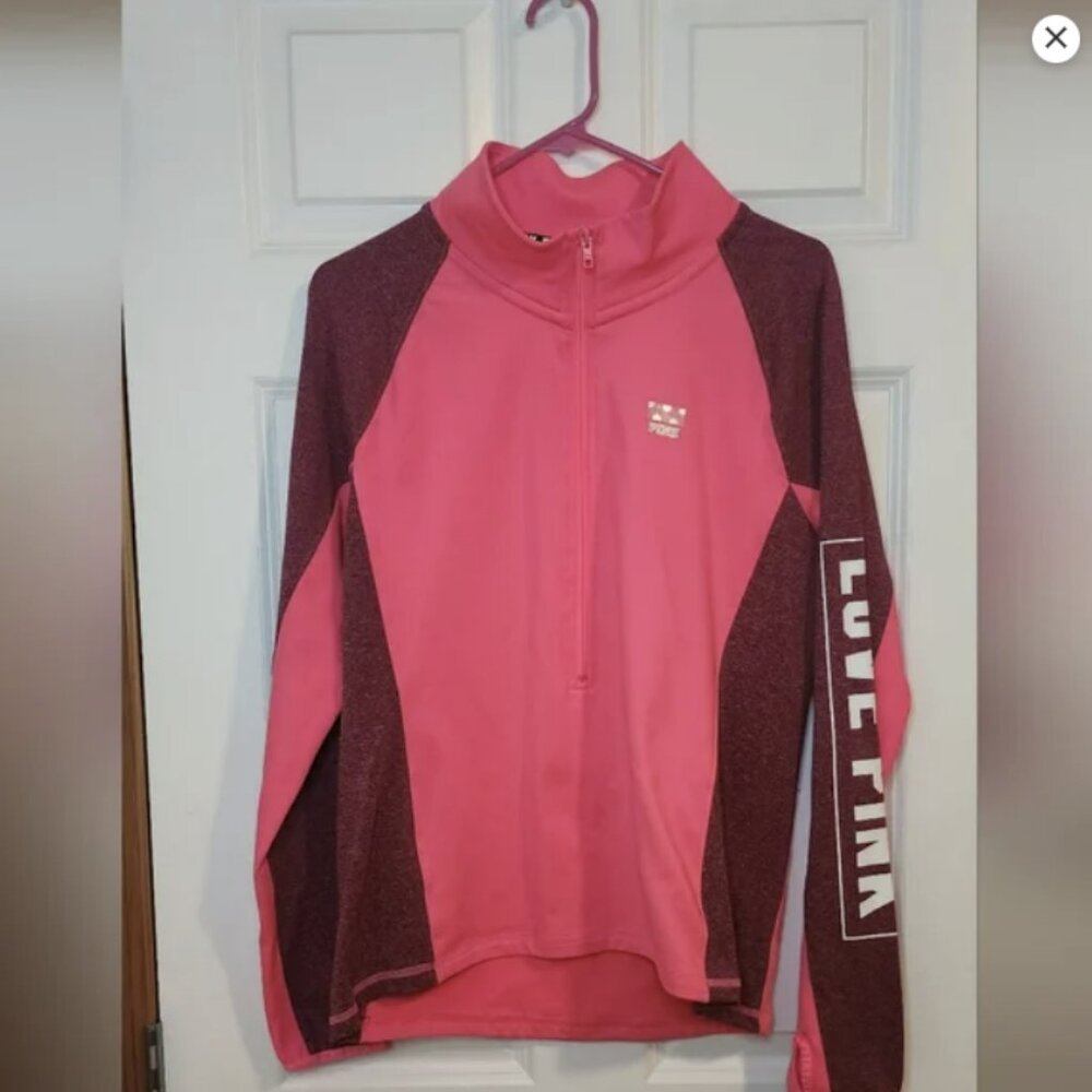 NWT Victoria's Secret PINK ultimate half zip pullover sz L